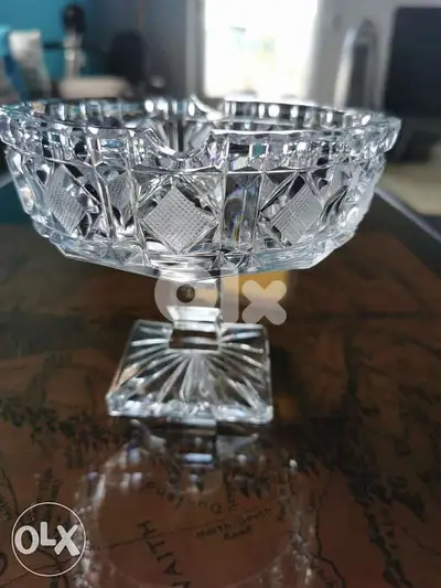 Vintage crystal footed ashtray