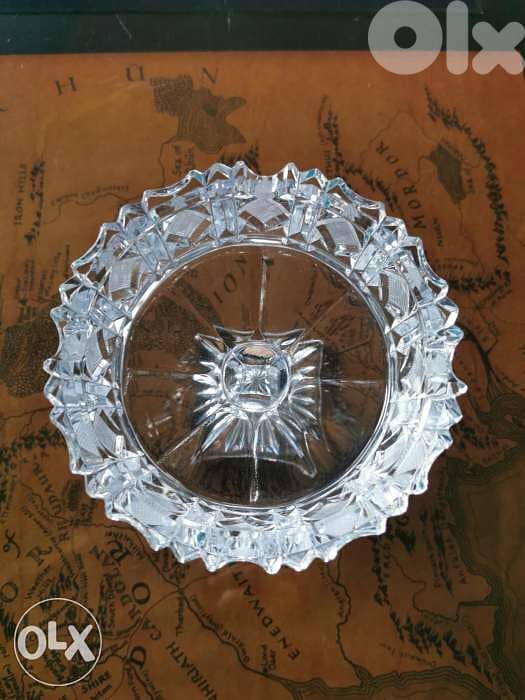Vintage crystal footed ashtray 1
