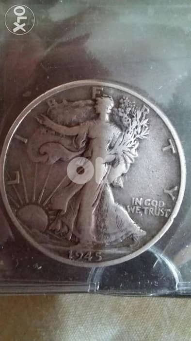 USA Half Dollar Silver Walking year 1945 weight 12.5 grams 0