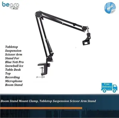 Boom Stand Mount Clamp, Tabletop Suspension Scissor Arm Stand