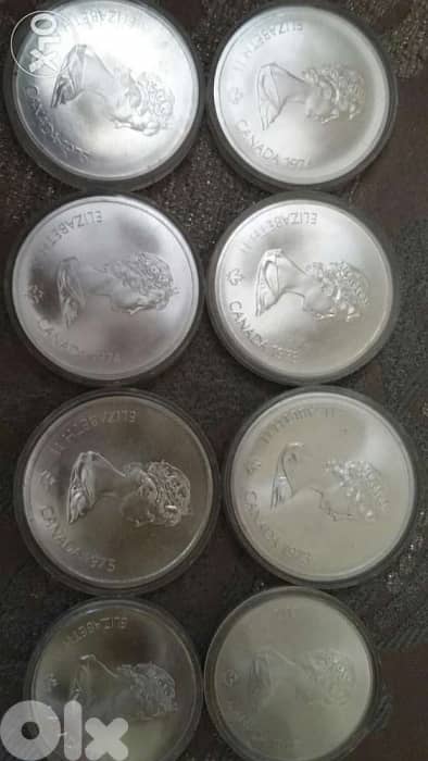 Set of Silver Eight Montreal Olympics games in Canada 1976 1