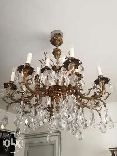 ثرية اسبانية مميزة شغل يدوي برونز وكرستال ناعم سعر تصفيه chandelier