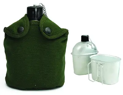 Brand New Aluminum Camping Water Bottle + Bag + Bowl