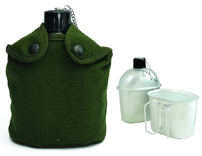 Brand New Aluminum Camping Water Bottle + Bag + Bowl 0