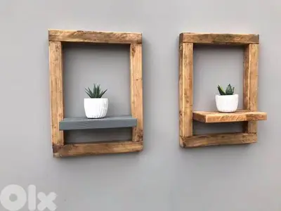 wall stand thick wood with shelf ستاند مع رف زينة خشب سميك wall stand thick wood with shelf ستاند مع رف زينة خشب سميك