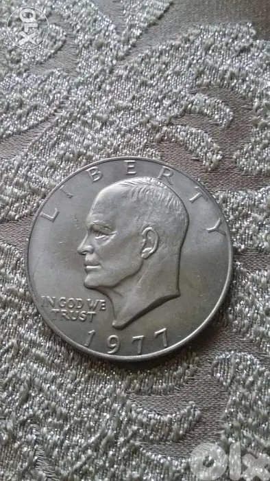 One USA dollar Coin Memorail President Dwight Eisenhower year 1977