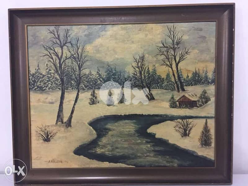 early century English oil on panel paintings signed and dated 1