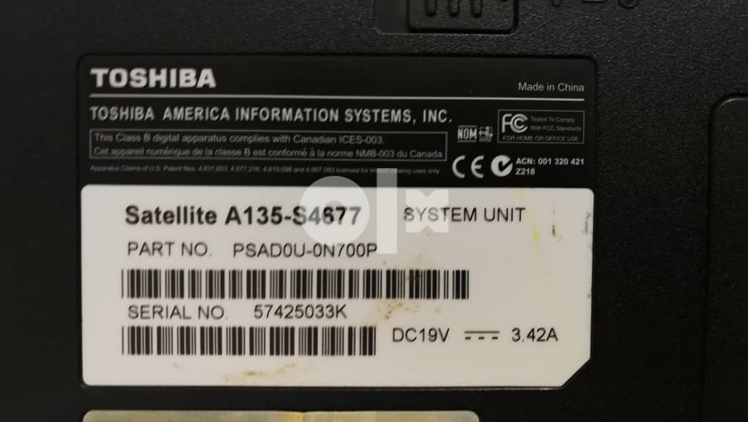 Laptop Toshiba Satellite A135 Windows 10 5