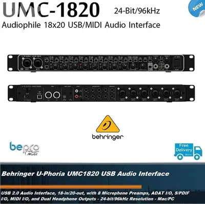 Behringer U-Phoria UMC1820 USB Audio Interface,18-in/20-out, 8 Preamp Behringer U-Phoria UMC1820 USB Audio Interface,18-in/20-out, 8 Preamp