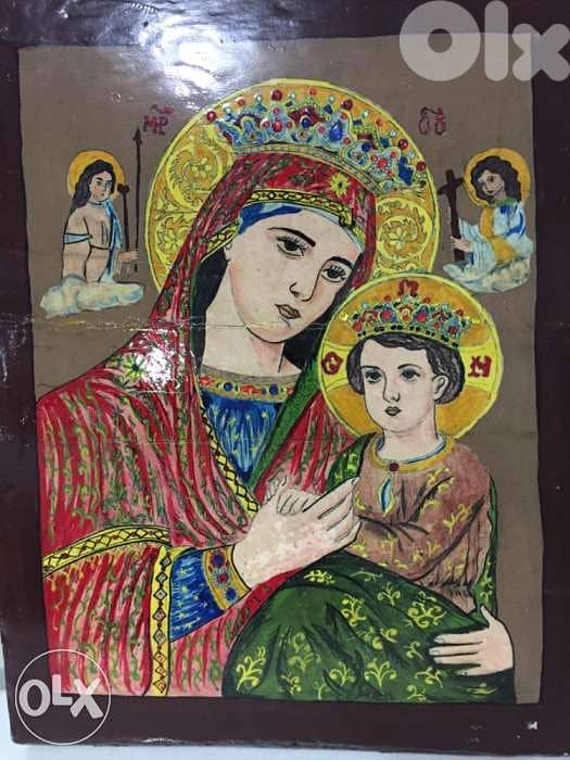 antique early 20th century Syrian icon 1