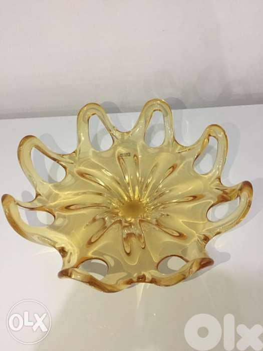 antique egerman cristal big center plate 0