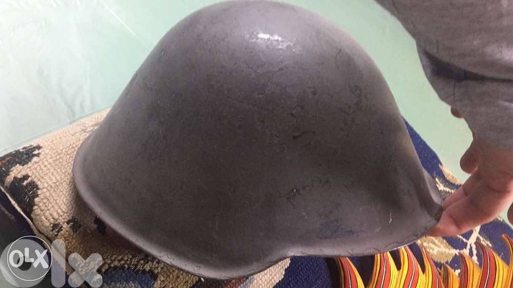 antique WW2 German Nazi military steel helmet 0