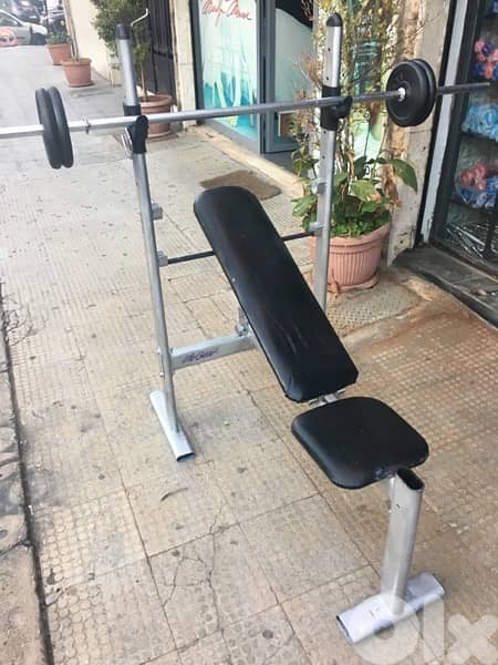 bench life gear adjustable foldable with axe & weights 1