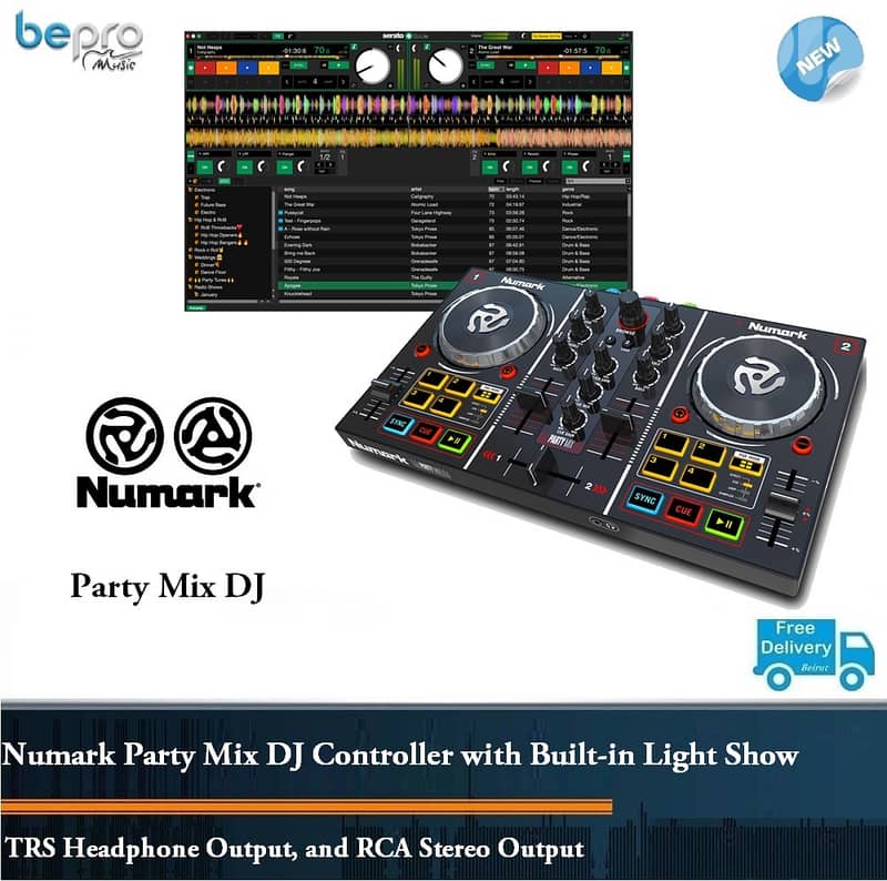 Numark Party Mix DJ Controller with Built-in Light Show 0