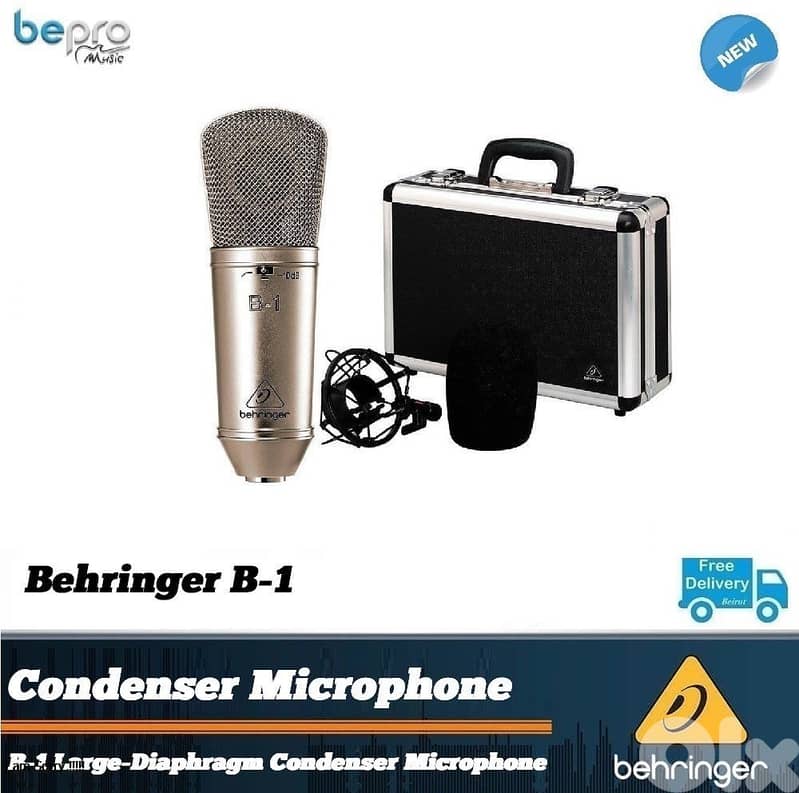 Behringer B-1 professional Studio Condenser Microphone, Mic studio 0