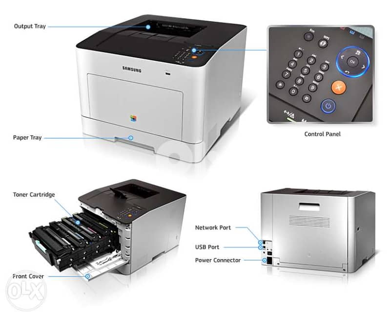 Samsung CLP-680DW color laser printer wireless 24ppm speed 0