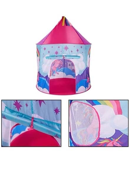 Foldable Pop Up Unicorn Tent For Kids Girls With Carry Bag 3