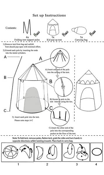 Foldable Pop Up Unicorn Tent For Kids Girls With Carry Bag 4