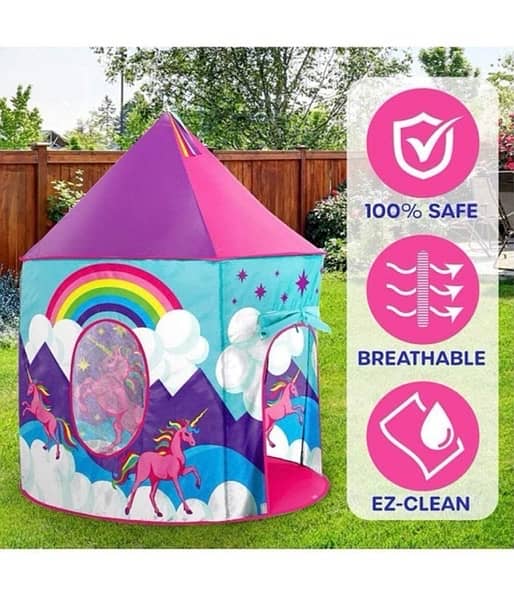 Foldable Pop Up Unicorn Tent For Kids Girls With Carry Bag 5