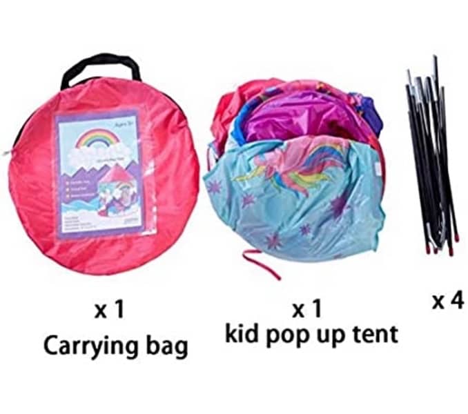 Foldable Pop Up Unicorn Tent For Kids Girls With Carry Bag 7