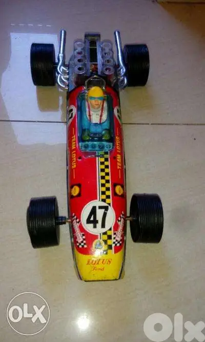 Rare vintage team lotus 49 ford f1 racer tin toy car