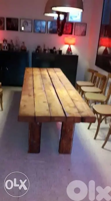 Dining table wood old massive طاولة سفرة خشب قطران
