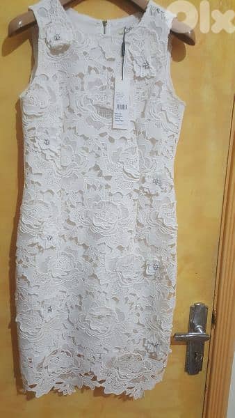 Darling london white guipure wedding christening dress M 40 0