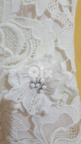 Darling london white guipure wedding christening dress M 40 1