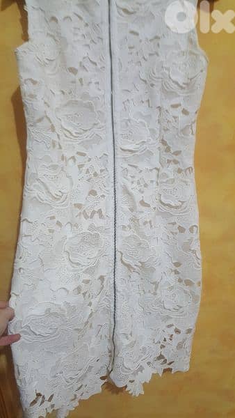 Darling london white guipure wedding christening dress M 40 2