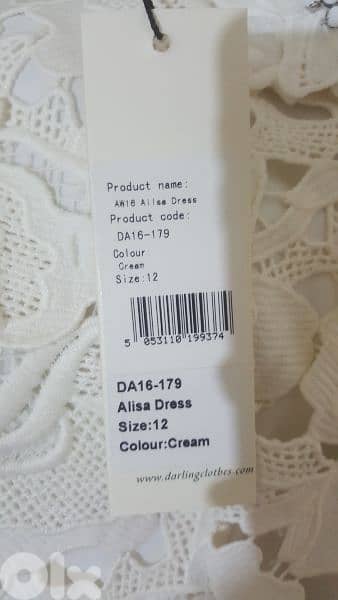 Darling london white guipure wedding christening dress M 40 4