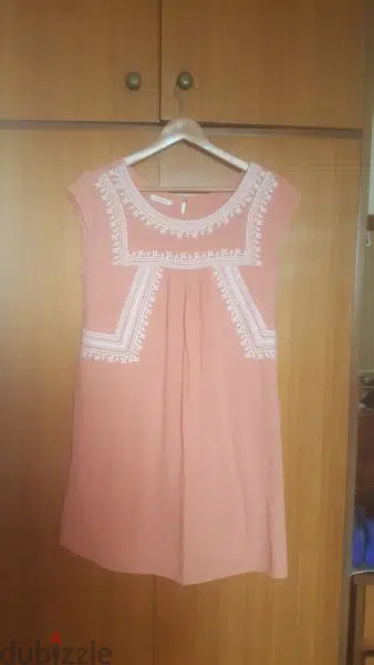 promod embroidered summer dress  medium فستان
