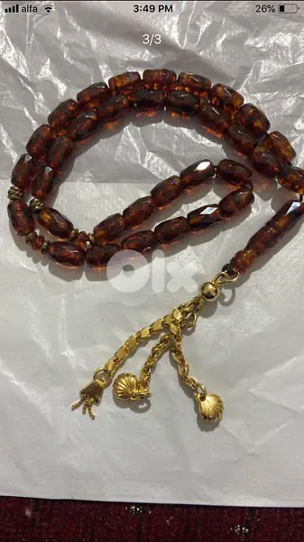 antique Russian natural amber rosary