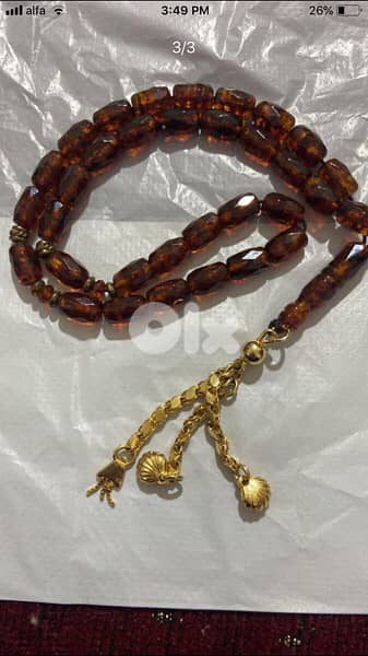 antique Russian natural amber rosary 0