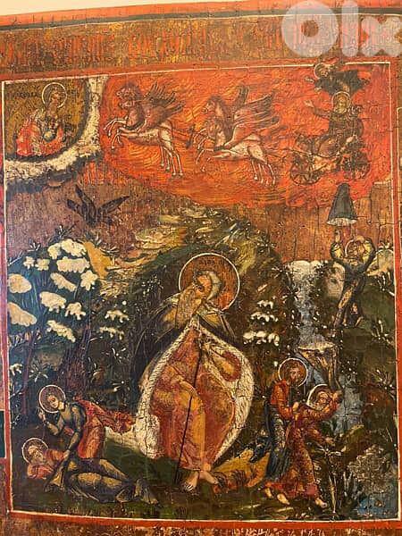 rare antique early 19th century Russian icon St Elia 0