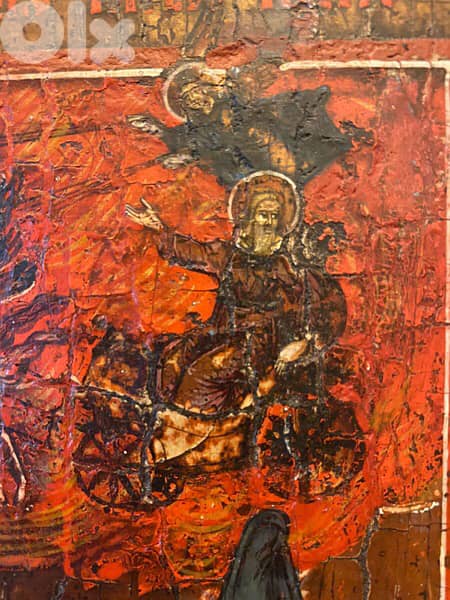 rare antique early 19th century Russian icon St Elia 7