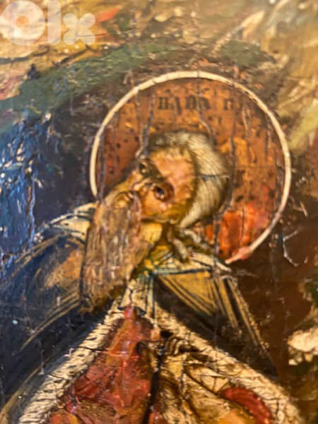 rare antique early 19th century Russian icon St Elia 10