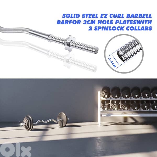 EZ Curl Bar 120cm Barbell 3