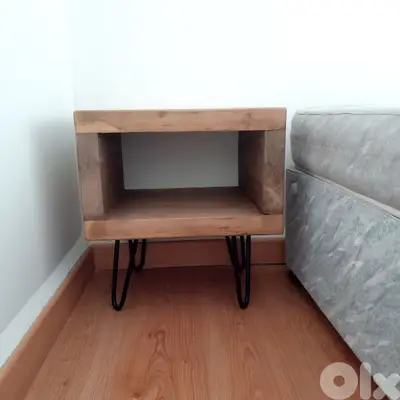 side table made feom natural pine wood كومود جنب التخت خشب طبيعي