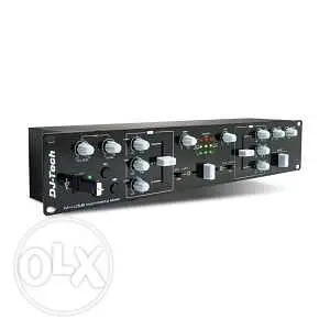 DJ Tech M1-USB 2 Channel Audio Mixer with Phono, Microphone, and USB