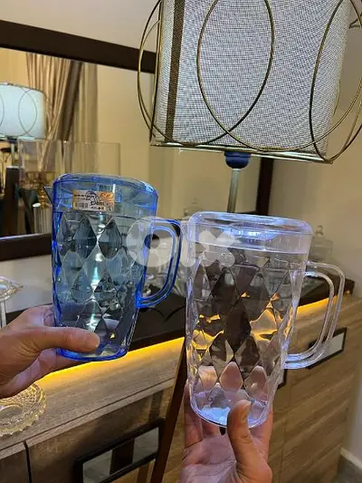 crystal Plexi water and juice jugs