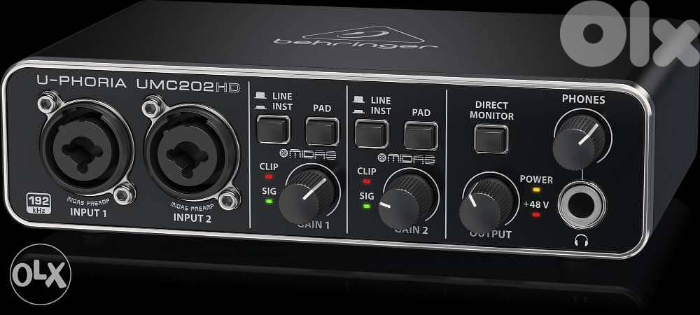 Behringer U-Phoria UMC202HD USB Audio Interface, Studio recording. 3