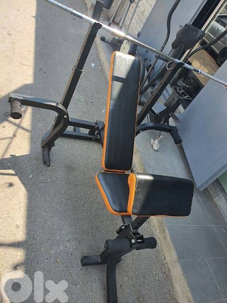 Adustable bench with adjustable rack with biceps stand flies and legs 0