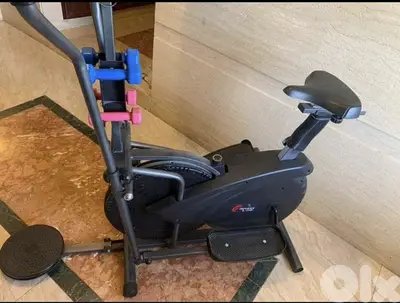 Cardio burning fat 4 in1 elliptical and bike machine plus dumbells