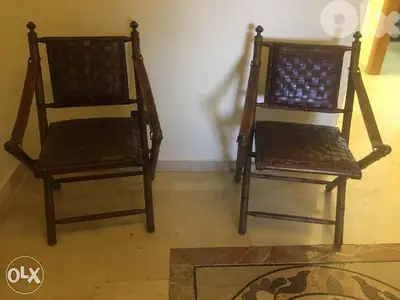 New Bench and 2 folding chairs genuine leather