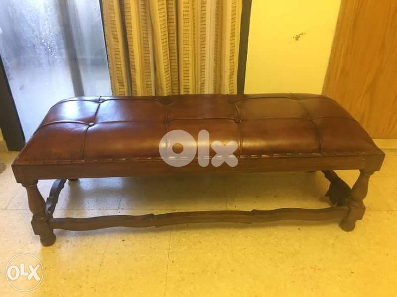 New Bench and 2 folding chairs genuine leather 1