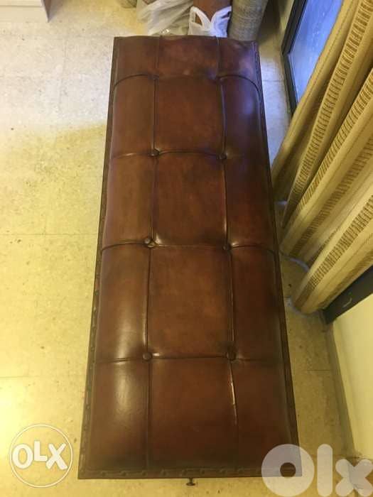 New Bench and 2 folding chairs genuine leather 2
