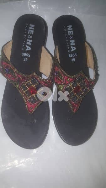 colorfull beads artisanal mules shoes sandals 39 0