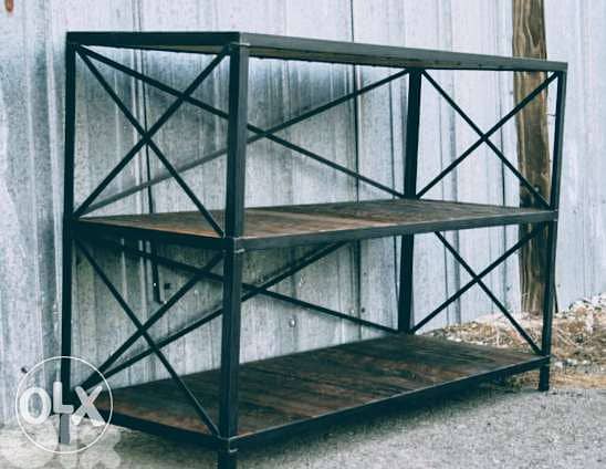 [ Vintage industrial steel - TV / bookcase unit ] 0