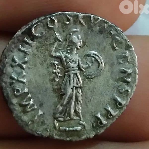Ancient Silver Denarius Coin for Emperor Domitian year 81 AD 1