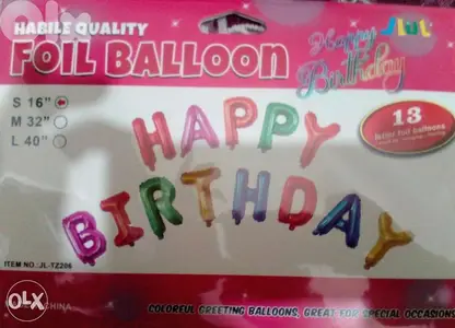 13Pcs Happy Birthday Foil Letter Balloon Party Decorations